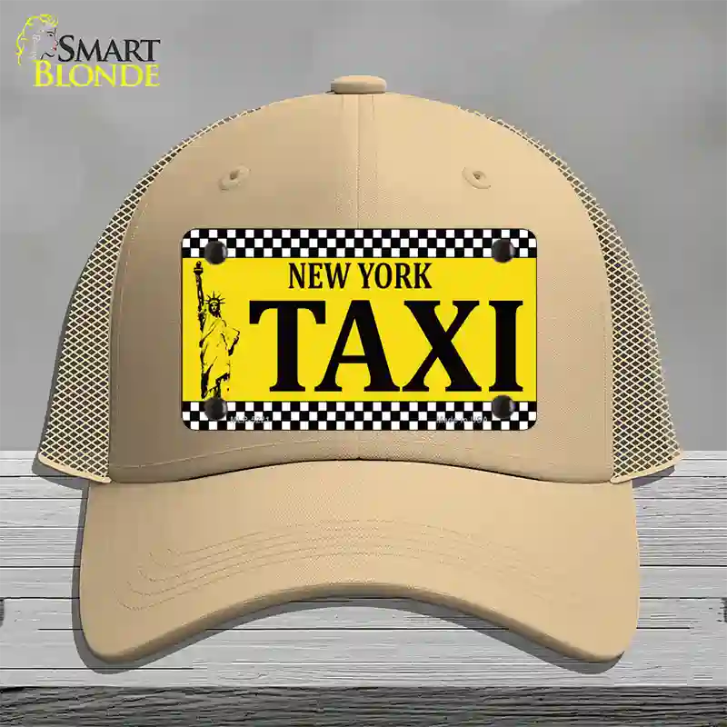 New York Taxi Novelty License Plate Hat Mesh / Khaki