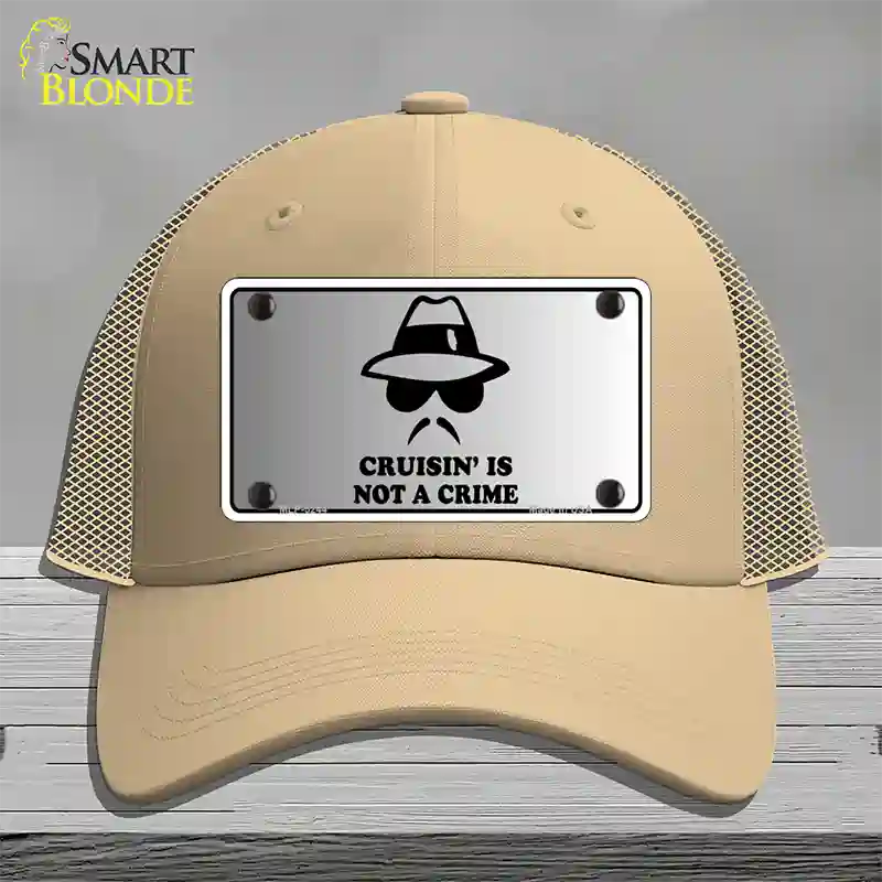 Cruisin Is Not A Crime Novelty License Plate Hat Mesh / Khaki