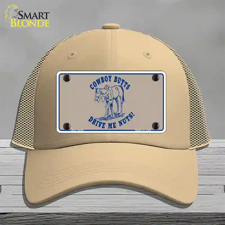 Cowboy Butts Novelty License Plate Hat Mesh / Khaki