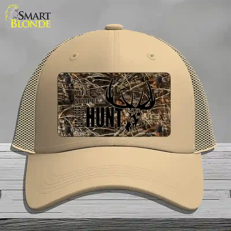 Eat Sleep Hunt Novelty License Plate Hat Mesh / Khaki