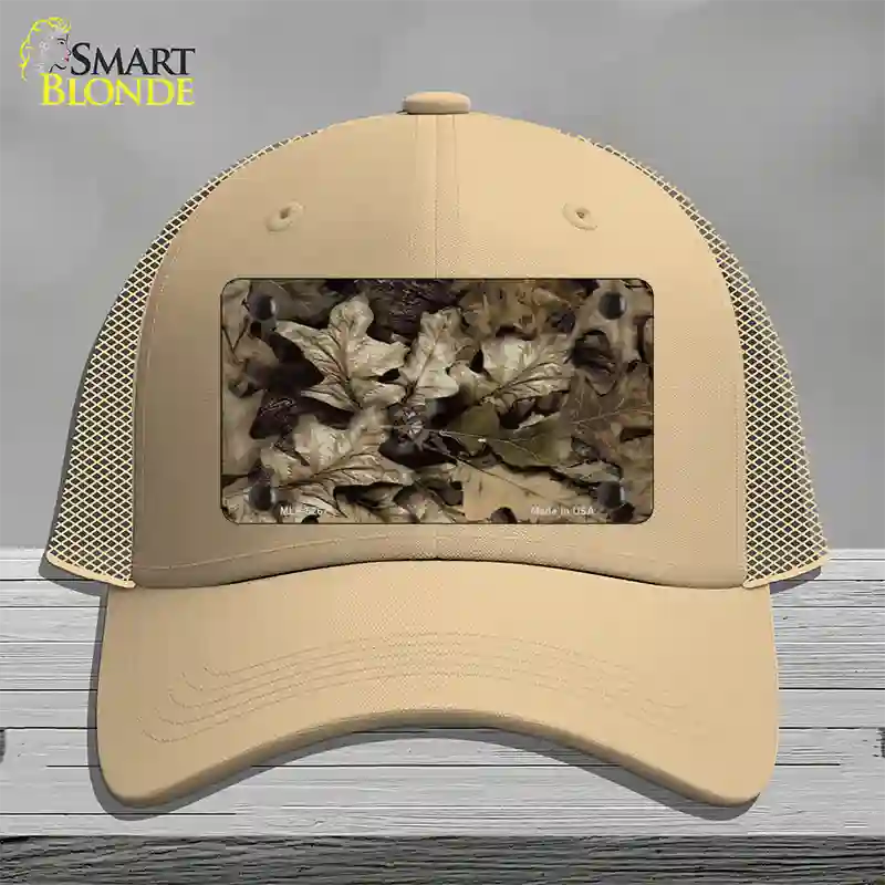 Fallen Leaves Camouflage Novelty License Plate Hat Mesh / Khaki