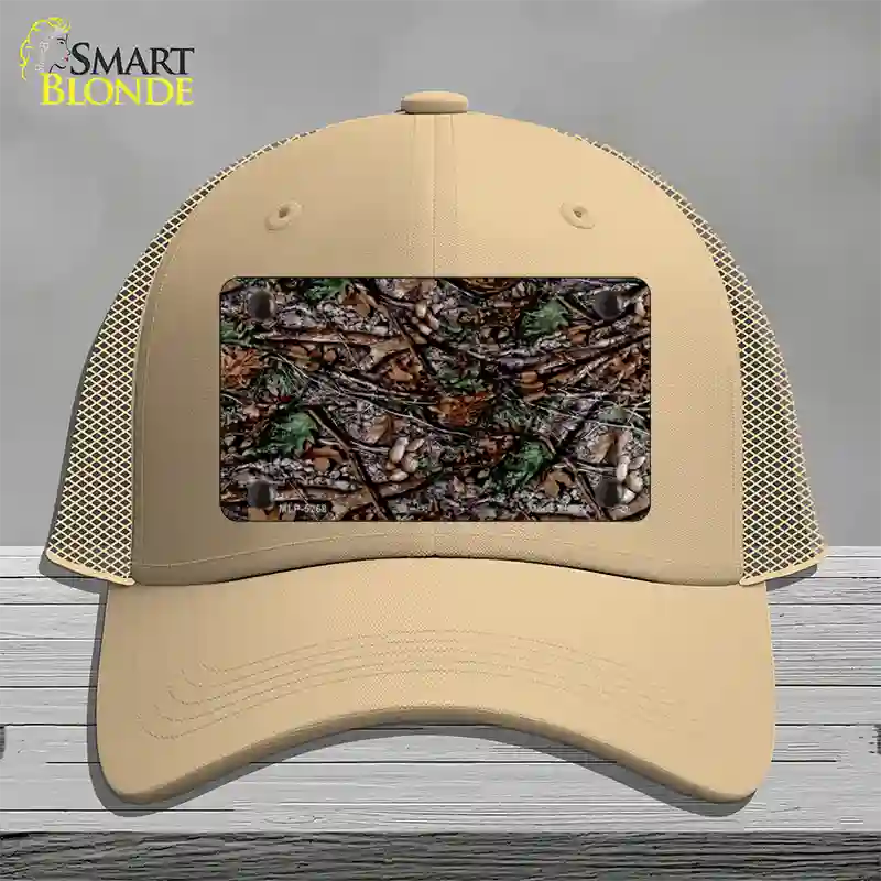 Branches Camouflage Novelty License Plate Hat Mesh / Khaki