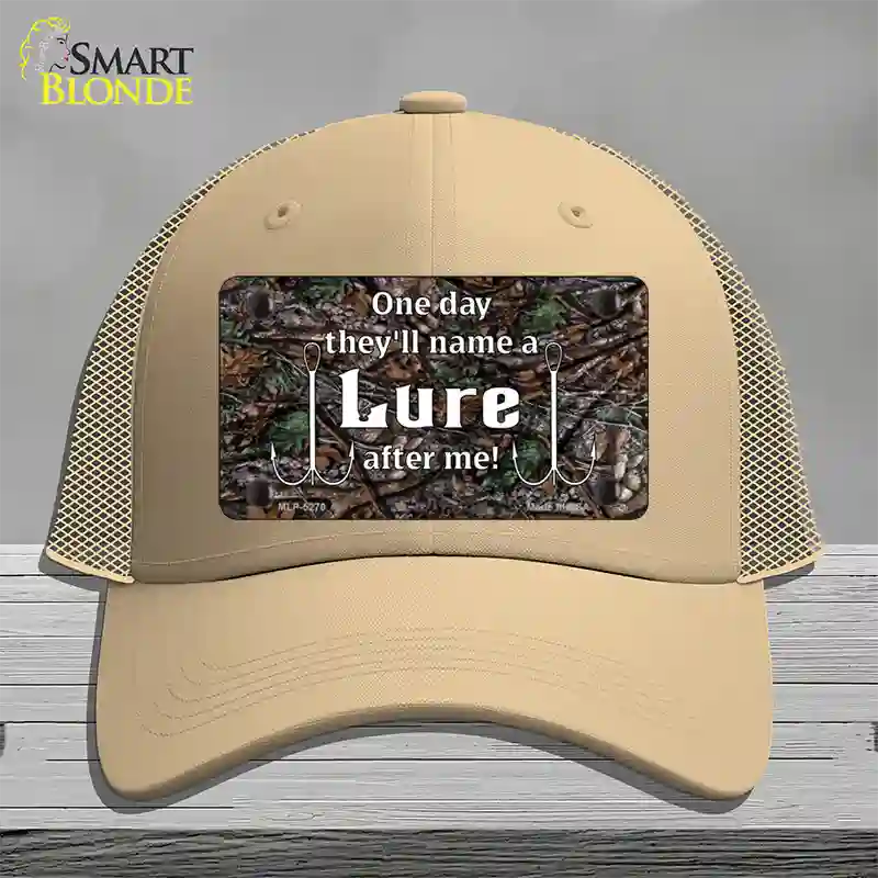 Name A Lure After Me Novelty License Plate Hat Mesh / Khaki