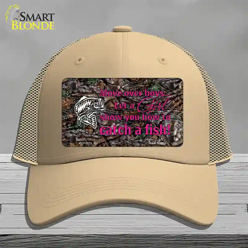 Move Over Boys Novelty License Plate Hat Mesh / Khaki