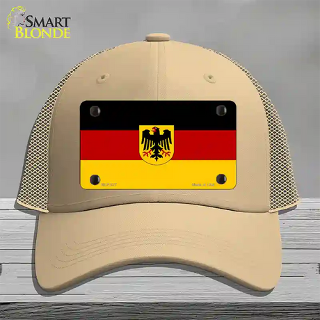 Germany State Flag Novelty License Plate Hat Mesh / Khaki