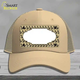 Gold Black Anchor Scallop Center Novelty License Plate Hat Mesh / Khaki