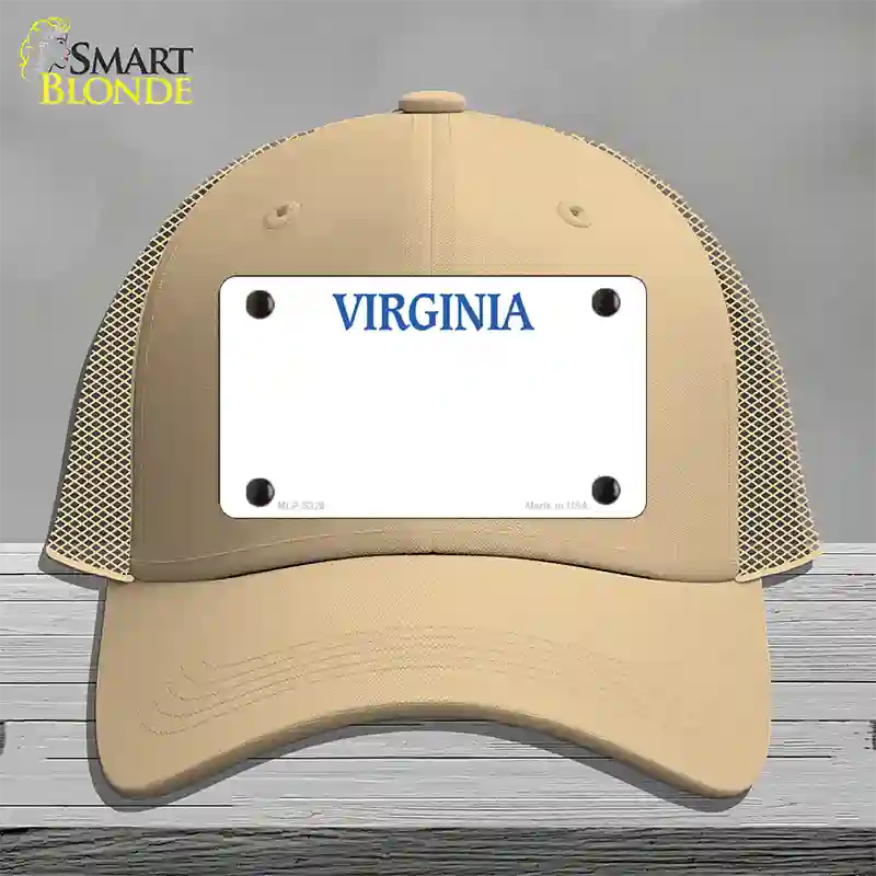 Virginia Old Dominion Blank Novelty License Plate Hat Mesh / Khaki