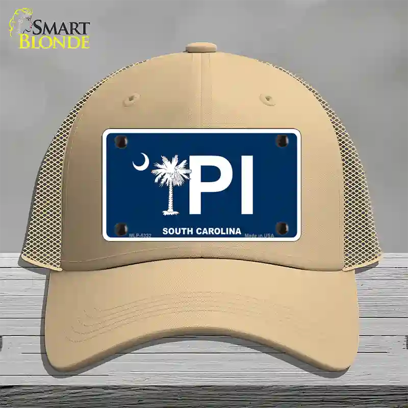 PI South Carolina Novelty License Plate Hat Mesh / Khaki