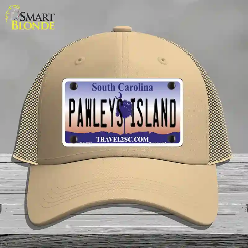 Pawleys Island South Carolina Novelty License Plate Hat Mesh / Khaki