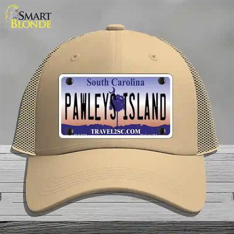 Pawleys Island South Carolina Novelty License Plate Hat Mesh / Khaki