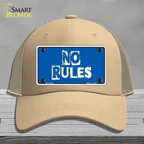 No Rules Novelty License Plate Hat Mesh / Khaki