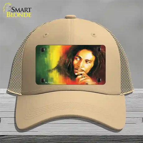 Bob Marley Novelty License Plate Hat Mesh / Khaki