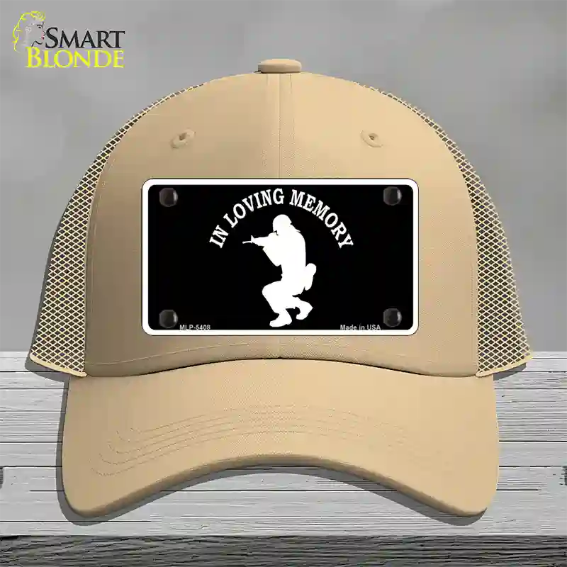 In Loving Memory Squatting Novelty License Plate Hat Mesh / Khaki