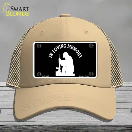 In Loving Memory Sitting Novelty License Plate Hat Mesh / Khaki