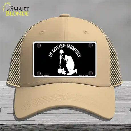 In Loving Memory Kneeling Novelty License Plate Hat Mesh / Khaki