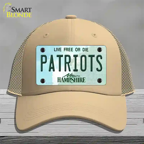 Patriots New Hampshire Novelty License Plate Hat Mesh / Khaki