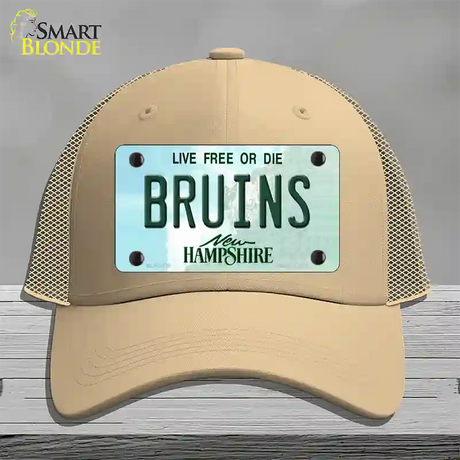 Bruins New Hampshire Novelty License Plate Hat Mesh / Khaki