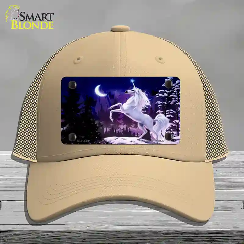 Unicorn Novelty License Plate Hat Mesh / Khaki