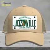 Jacksonville Florida Novelty License Plate Hat Mesh / Khaki