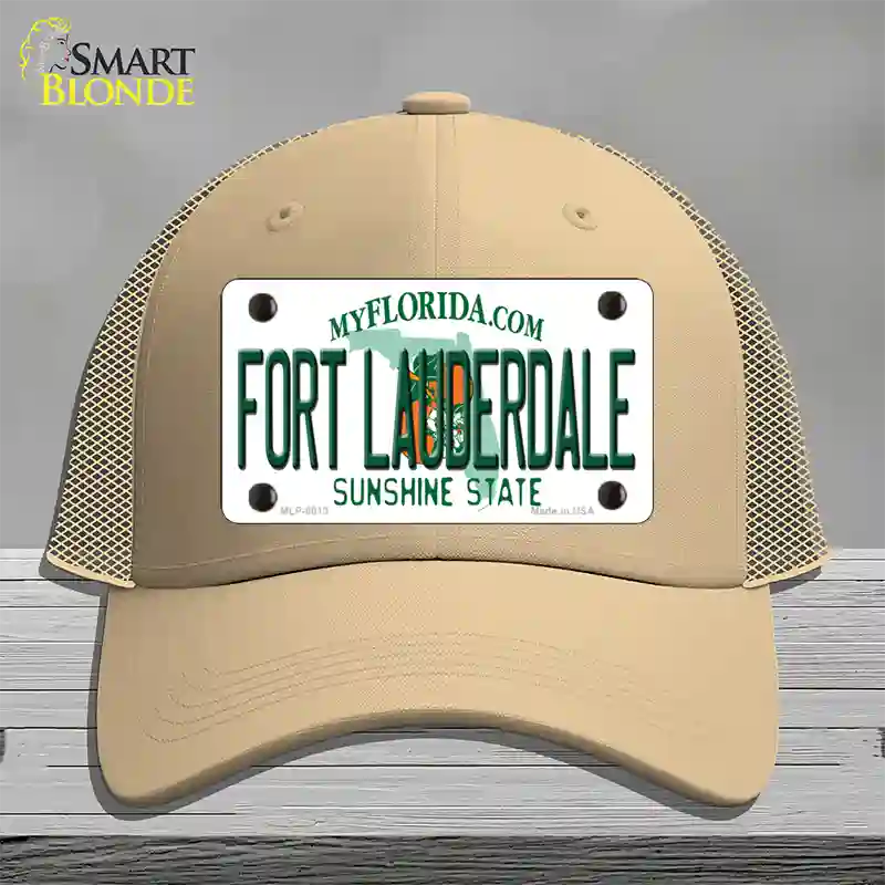 Fort Lauderdale Florida Novelty License Plate Hat Mesh / Khaki