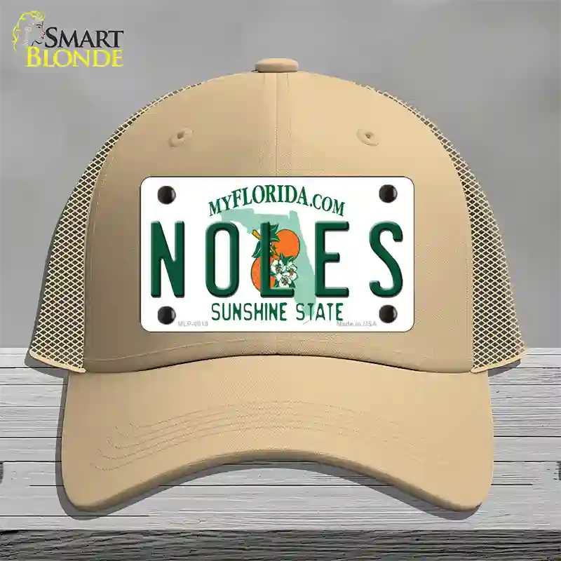 Noles Florida Novelty License Plate Hat Mesh / Khaki