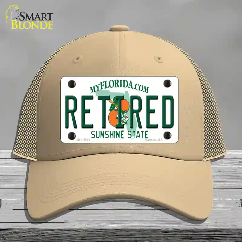 Retired Florida Novelty License Plate Hat Mesh / Khaki