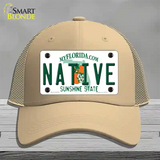 Native Florida Novelty License Plate Hat Mesh / Khaki