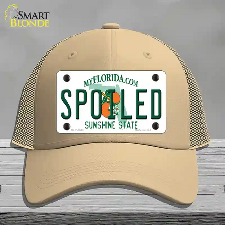 Spoiled Florida Novelty License Plate Hat Mesh / Khaki