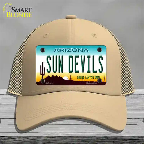 Arizona Sun Devils Novelty License Plate Hat Mesh / Khaki