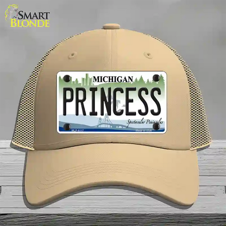 Princess Michigan Novelty License Plate Hat Mesh / Khaki