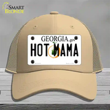 Hot Mama Georgia Novelty License Plate Hat Mesh / Khaki