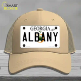 Albany Georgia Novelty License Plate Hat Mesh / Khaki