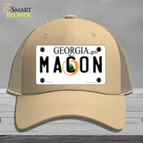 Macon Georgia Novelty License Plate Hat Mesh / Khaki