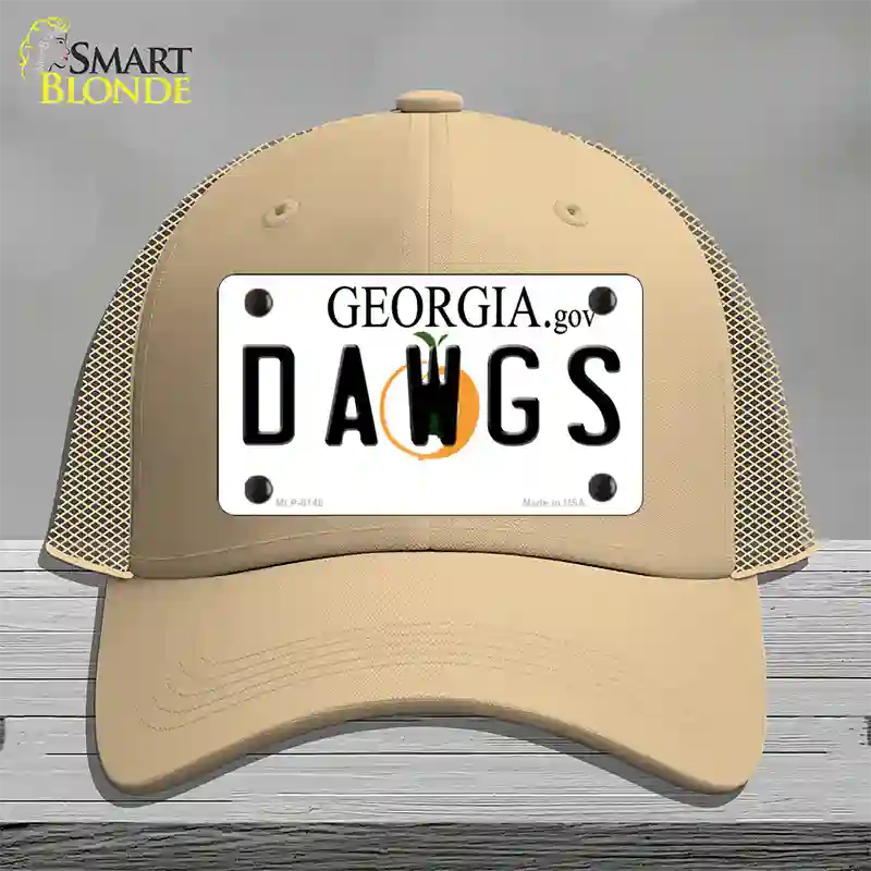 Dawgs Georgia Novelty License Plate Hat Mesh / Khaki