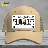 Yellow Jackets Georgia Novelty License Plate Hat Mesh / Khaki