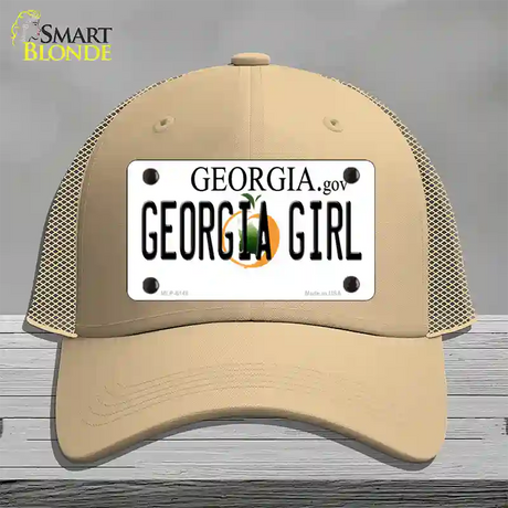 Georgia Girl Georgia Novelty License Plate Hat Mesh / Khaki