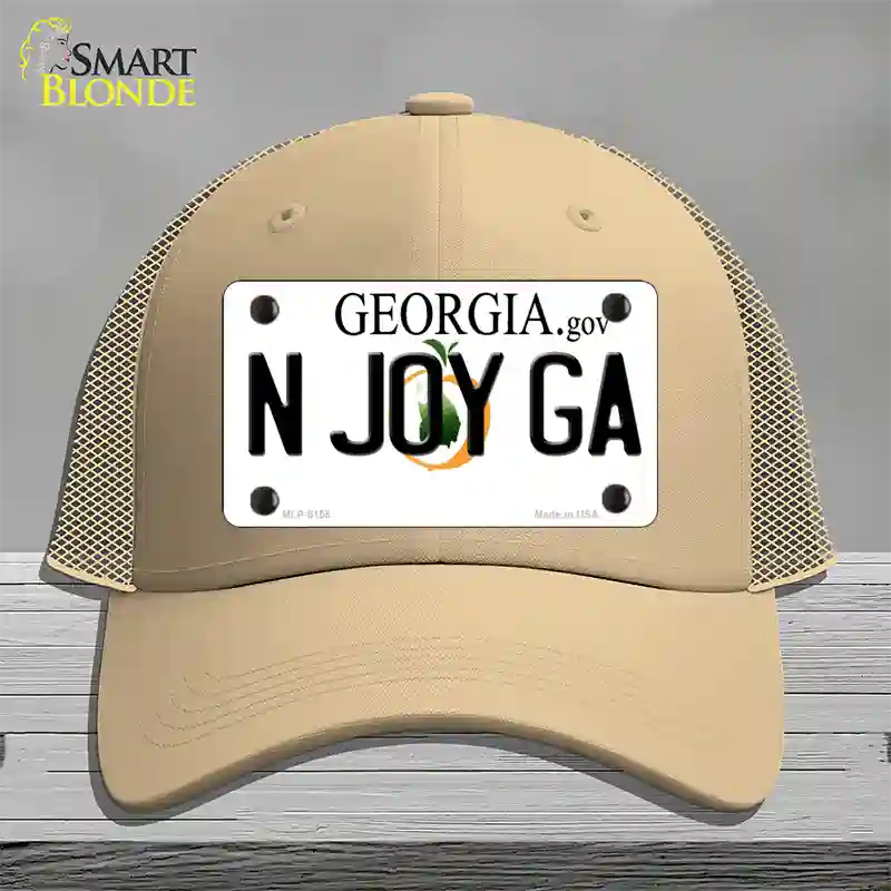 N Joy Ga Georgia Novelty License Plate Hat Mesh / Khaki