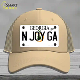 N Joy Ga Georgia Novelty License Plate Hat Mesh / Khaki