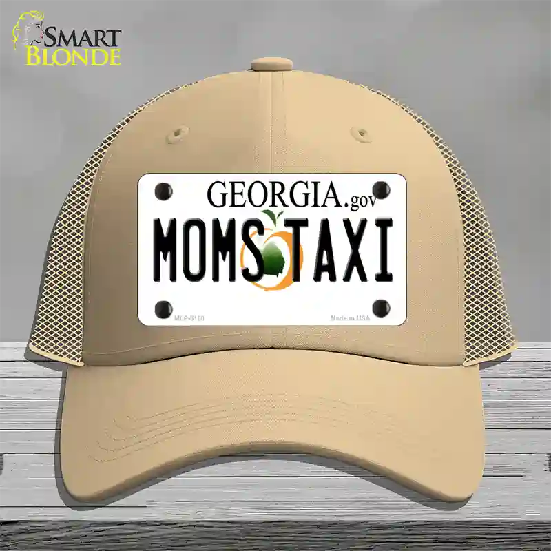 Moms Taxi Georgia Novelty License Plate Hat Mesh / Khaki