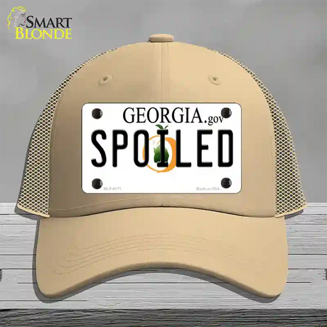 Spoiled Georgia Novelty License Plate Hat Mesh / Khaki