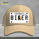 Biker Georgia Novelty License Plate Hat Mesh / Khaki