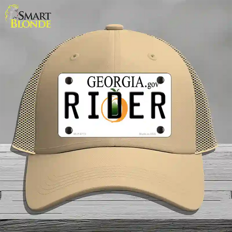 Rider Georgia Novelty License Plate Hat Mesh / Khaki