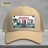 Cajun Girl Louisiana Novelty License Plate Hat Mesh / Khaki