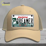 Dreamer Louisiana Novelty License Plate Hat Mesh / Khaki