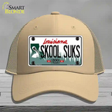 Skool Suks Louisiana Novelty License Plate Hat Mesh / Khaki