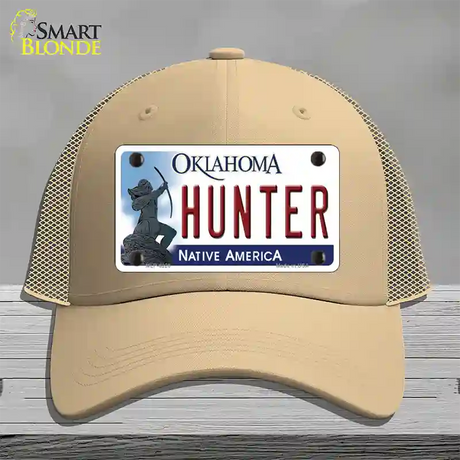 Hunter Oklahoma Novelty License Plate Hat Mesh / Khaki