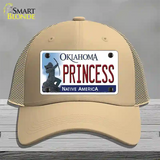 Princess Oklahoma Novelty License Plate Hat Mesh / Khaki