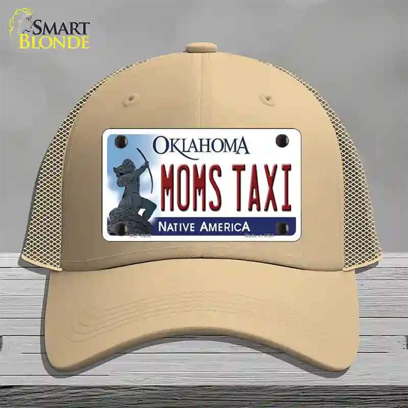 Moms Taxi Oklahoma Novelty License Plate Hat Mesh / Khaki