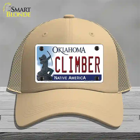 Climber Oklahoma Novelty License Plate Hat Mesh / Khaki