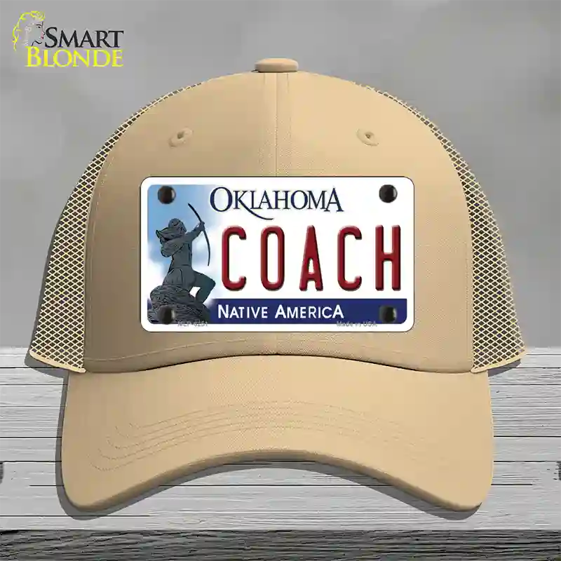 Coach Oklahoma Novelty License Plate Hat Mesh / Khaki